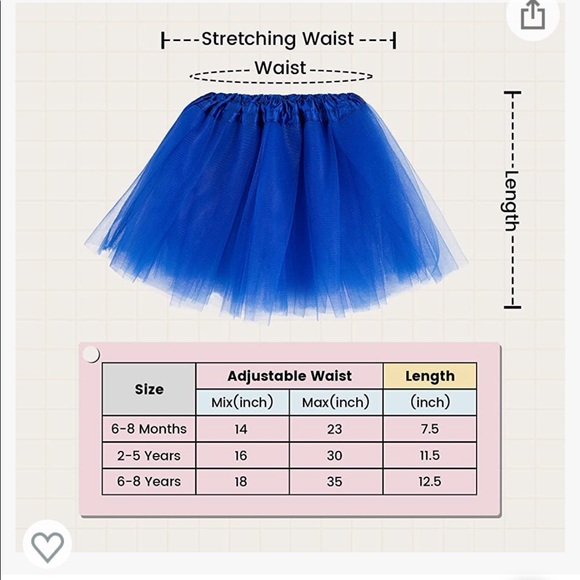 Simplicity Little Girl's 4 Layers Tulle Tutu Skirt, Royal Blue, 2-8 Years - Picture 4 of 11